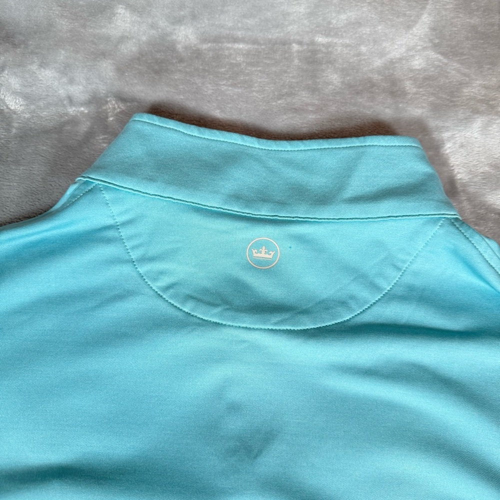 Peter Millar 1/4 Zip Pullover Mens XL Teal Blue Laurel Creek Country Club Golf - Picture 6 of 10